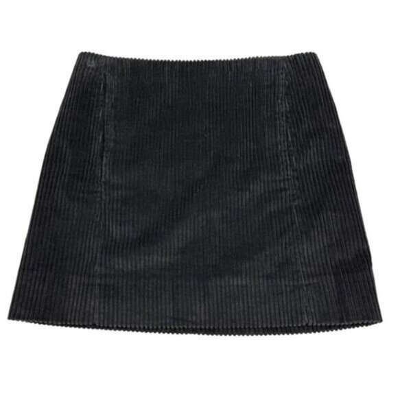 Cos Corduroy Lined Mini Skirt In Dark Gray Women's Size 2 - Picture 3 of 5